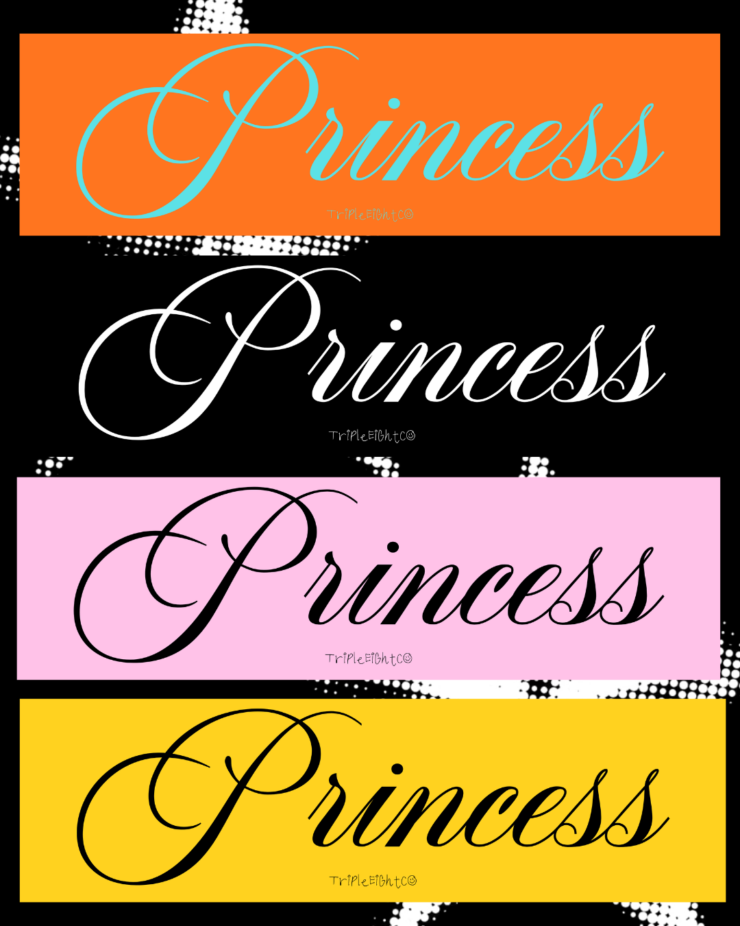 "PRINCESS" ☆ cherry ☆ laptop/bumper sticker decal