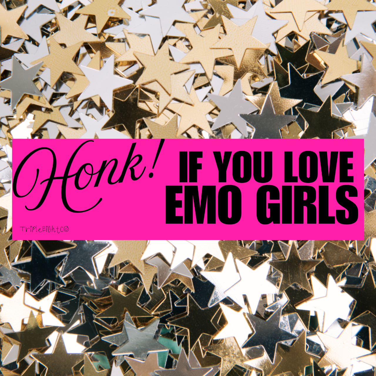 HONK! IF YOU LOVE EMO GIRLS  ☆ hot pink ☆ laptop/bumper sticker decal