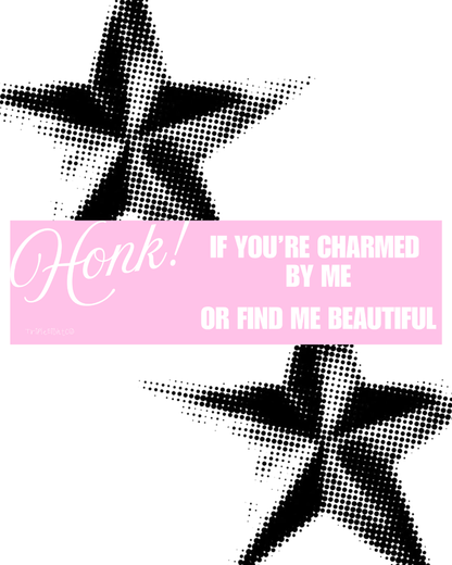 HONK! IF YOU'RE CHARMED ☆ cotton candy ☆ laptop/bumper sticker decal