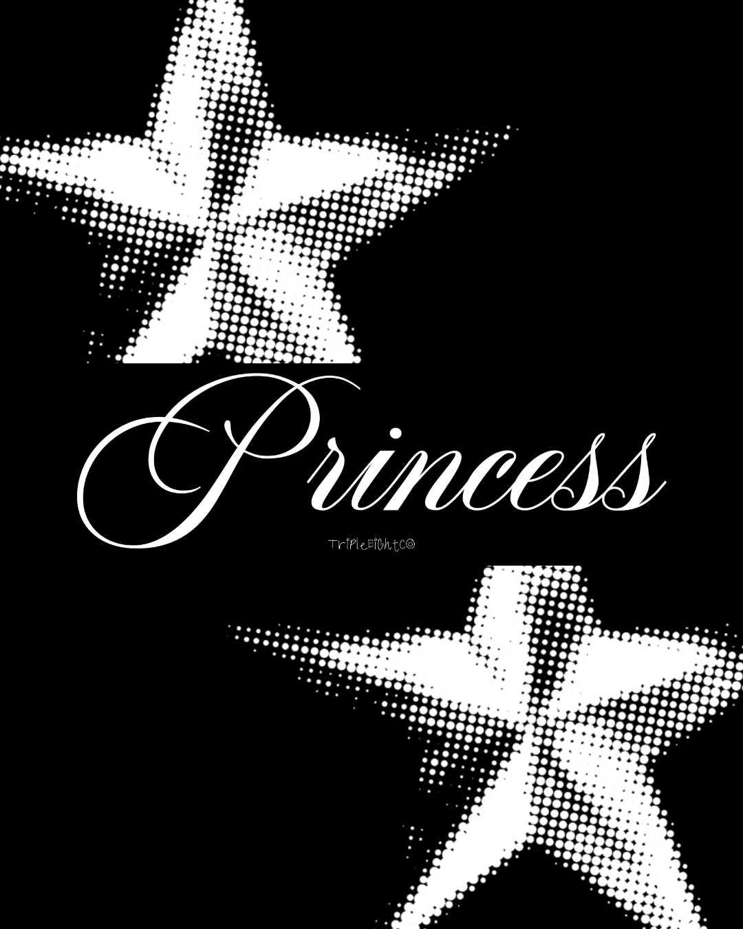 "PRINCESS" ☆ black ☆ laptop/bumper sticker decal