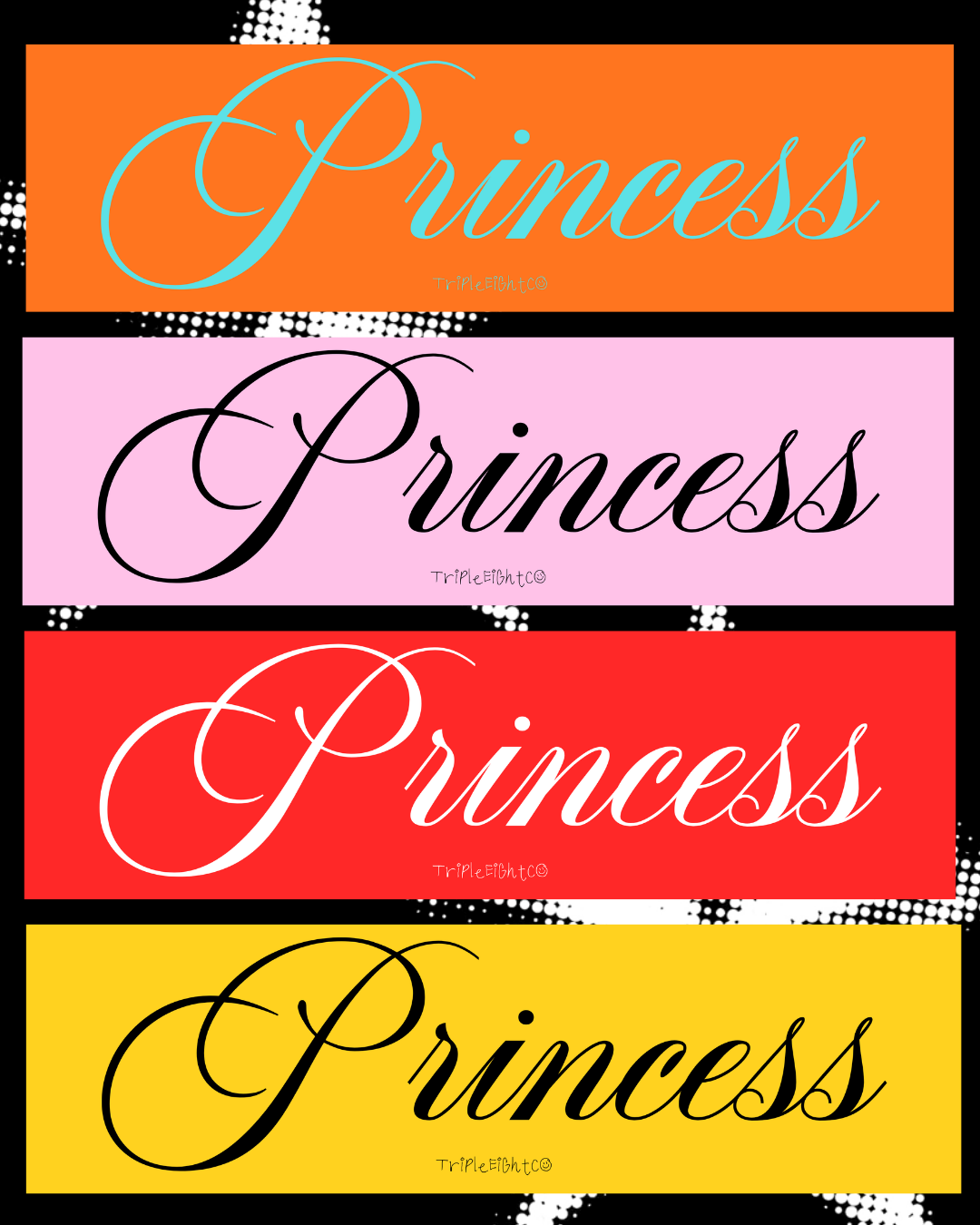 "PRINCESS" ☆ black ☆ laptop/bumper sticker decal