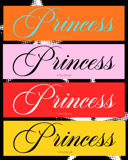 "PRINCESS" ☆ black ☆ laptop/bumper sticker decal